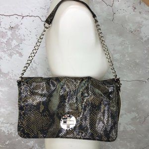 Audrey Brooke Leather Snake Chain Strap/Clutch Bag NWT